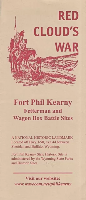 Red Cloud's War Fort Phil Kearny Battle Sites Folder Map Adv.