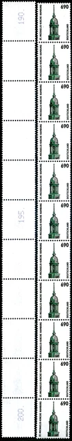 SWK 690 Pf Mischpapier mit wenig Melierfasern Rollenanfang 11erStr. MiNr 1860y