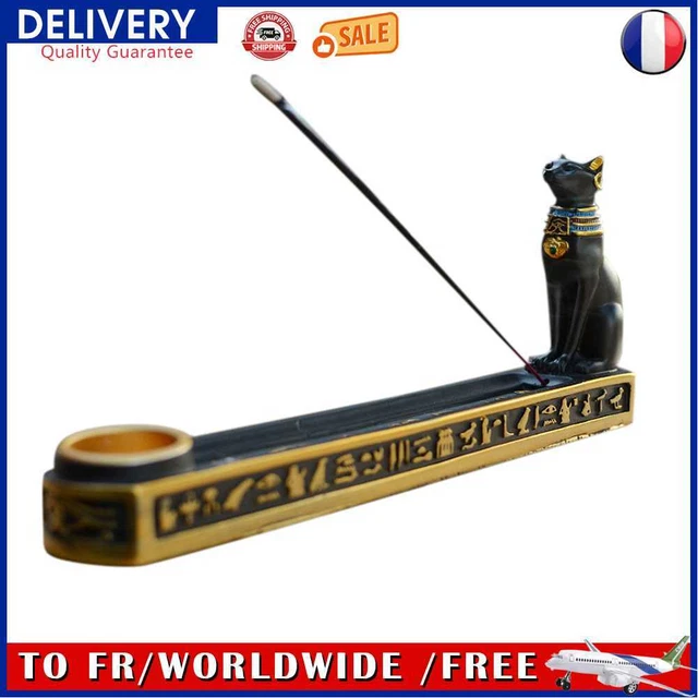 Resin Craft Egyptian Mythology Cat God Bastet Wire Censer Incense Holder Decor