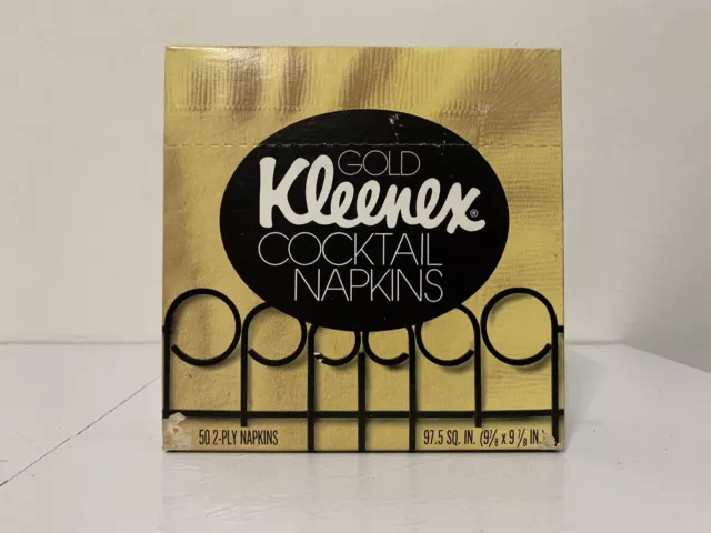 Vintage KLEENEX Cocktail Napkins Gold Napkins 50 2-PLY NEW IN BOX