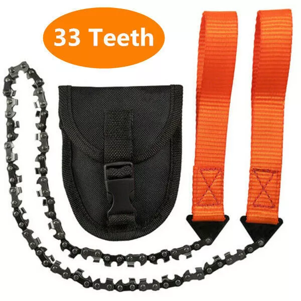 Emergency Pocket Wire Saw Hand Chain Saw Outdoor Bushcraft Survival Orange 33T 3