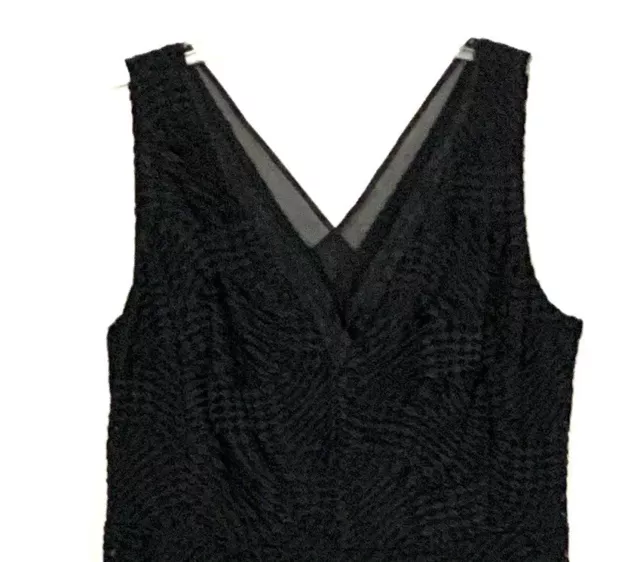 Donna Karan Size 14 Dress New York Women's Black V-neck Sleeveless NEW $159 Z1