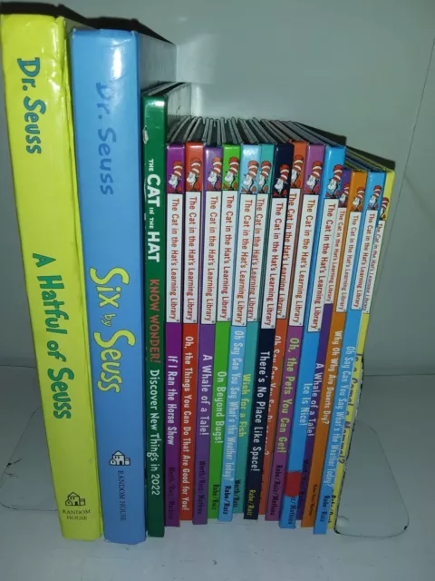 LOT of 15  CAT IN THE HAT LEARNING LIBRARY HATFUL OF & SIX BY SEUSS Dr. Seuss