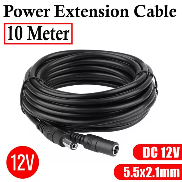 10M 12V DC Power Supply Extension Cable Wire CCTV Security Cameras/DVR PSU Lead