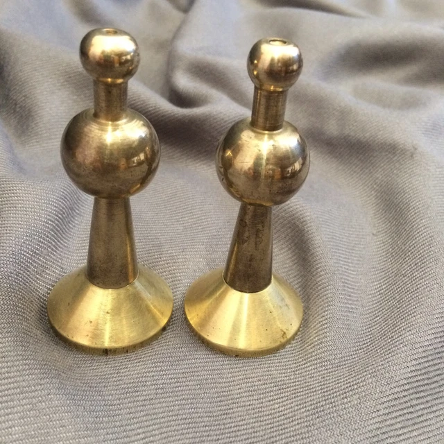 Vintage Brass Door Stoppers 2 Mid Century Modern Style