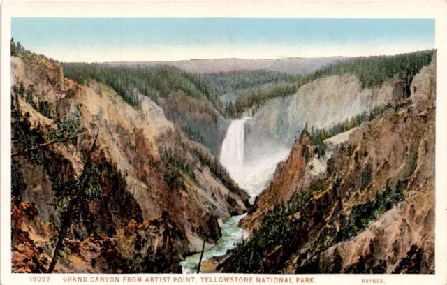 Grand Canyon from Artist Point, Yellowstone Park Vintage Postcard
