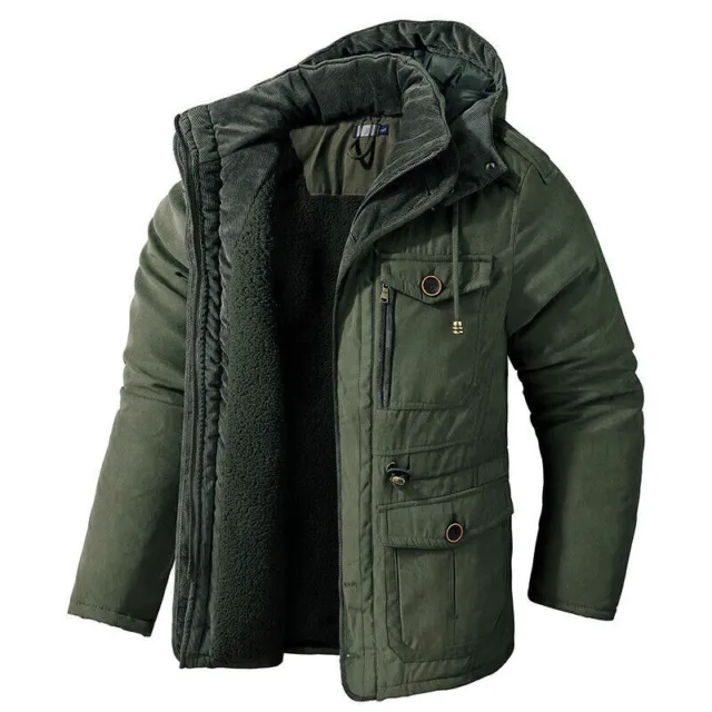 Men's Warm Winter Jacket Fleece Inner Cotton-Padded Male Cotton Snow Coats