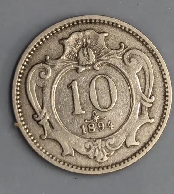 1894 AUSTRIA 10 Heller coin (C2635)