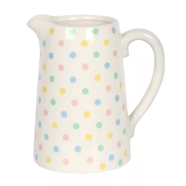 17cm Spring Pastel Easter Multi Polka Dot Spot Flower Pitcher Milk Jug Vase