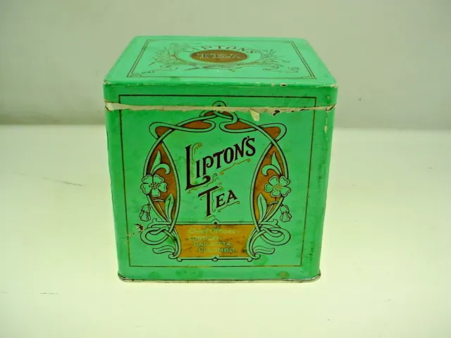 Vintage Lipton Tea Tin Paper Label 1 Lb Lipton London Calcutta Colombo