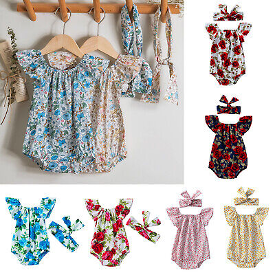 Infant Baby Girls Romper Outfits Jumpsuit Newborn Casual Playsuits Romper 2pcs
