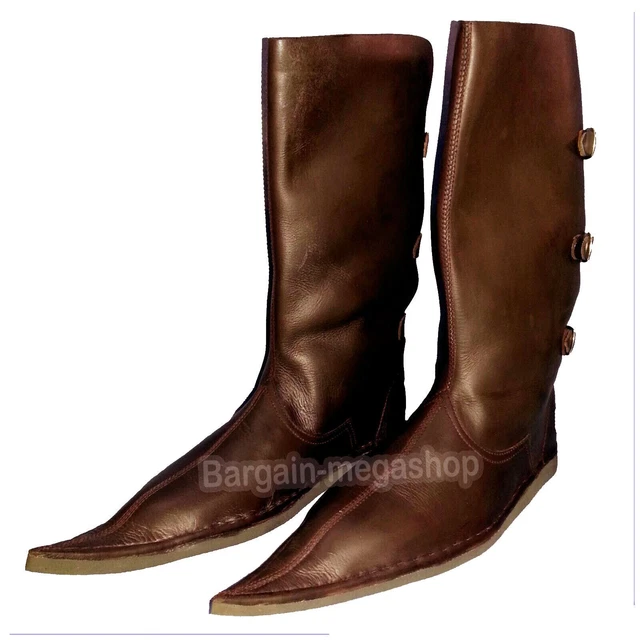 Bottes en cuir de la Renaissance médiévale Re-enactment Boot Chaussures...