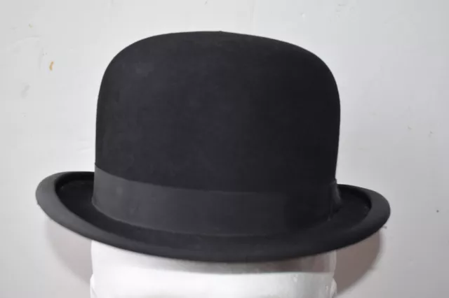 VINTAGE LINCOLN BENNETT & Co LONDON BOWLER HAT, Steam punk-fancy dress etc 3