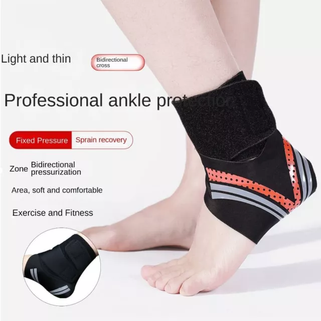 Elastic Ankle Support Black Foot Sprain Wrap Ankle Compression Support  Unisex