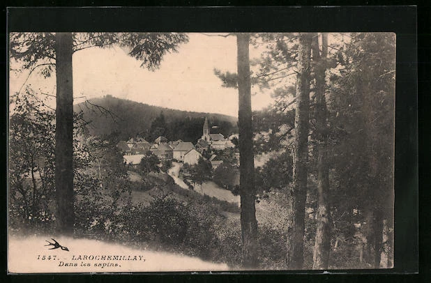 CPA Larochemillay, Dans les sapins 1909
