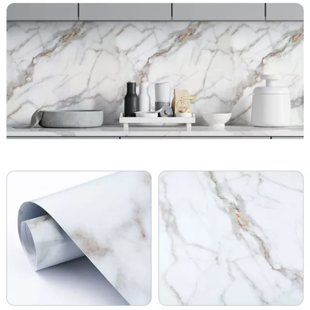 10M Marble Self Adhesive Wall Stickers Kitchen Cabinet Waterproof Oil Proof PVC