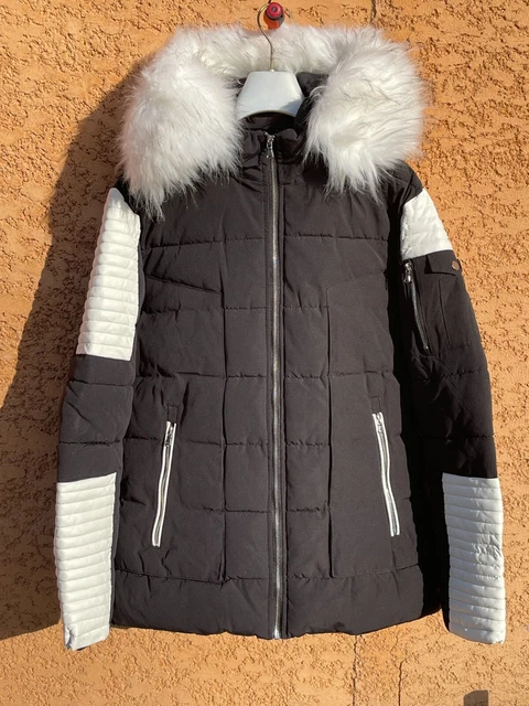 Doudoune blanche et deals noir homme