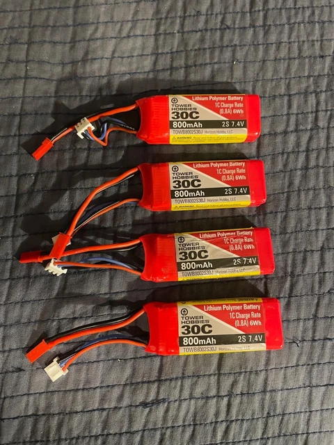Tower Hobbies 2S 7.4V 800mAh 30C LiPo Battery with JST SYP Connector