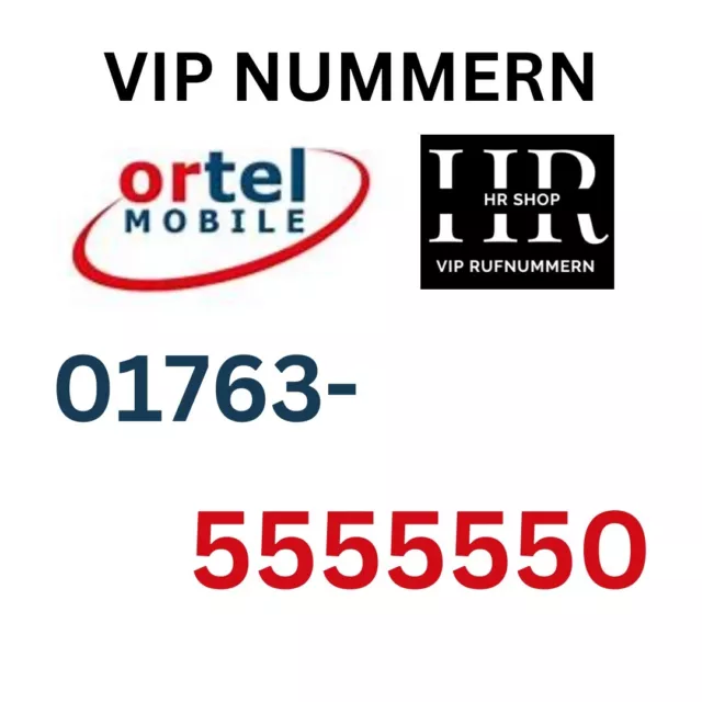 VIP/Business Ortel Mobile Prepaid SIM Karte | Leicht merkbare  | Neu
