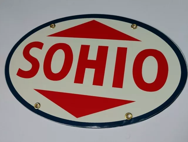 Sohio Gas Oil Gasoline Porcelain Sign