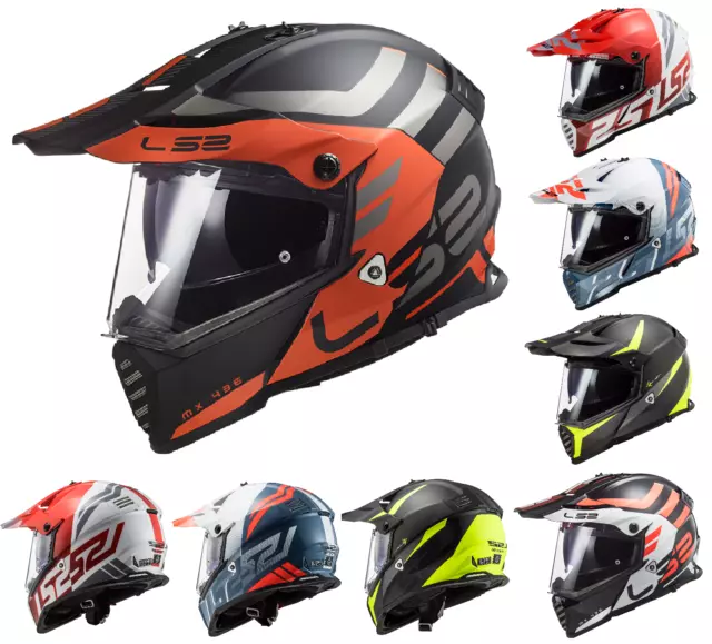 Ls2 Mx436 Pioneer Evo Off Road Dual Sport Motorcycle Dual Visor Quad Helmet