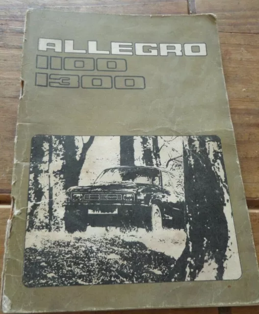 Austin Allegro 1100  1300 Owners Manual Drivers Handbook  AKM 3705 BL Ideal Gift