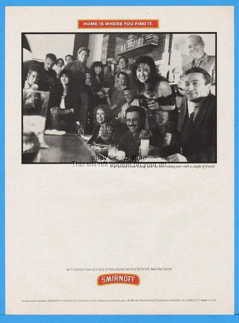 1992 Smirnoff Vodka Home Is Where You Find It Emmy Friends Party FUN Ad