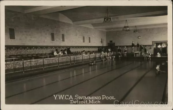 1929 RPPC Detroit,MI Y.W.C.A. Swimming Pool Wayne County Michigan Postcard