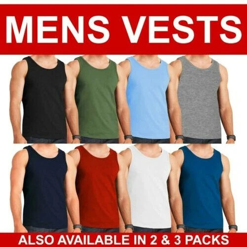 Uomo Giubbotto Semplice Formazione Canottiera Estivo Cotone Maniche T Shirt 1, 2
