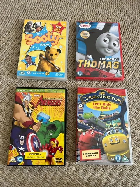 4 x Child Toddler DVD Bundle - The Sooty Show, Thomas, Chuggington, Avengers Vol