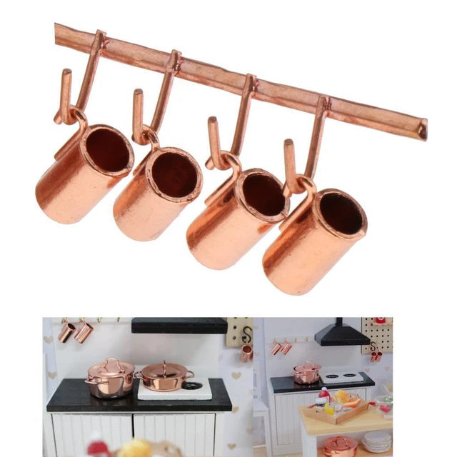 1/12 puppenhaus Miniatur Kupfer Krüge Möbel Modell Kochen Spielset Accs