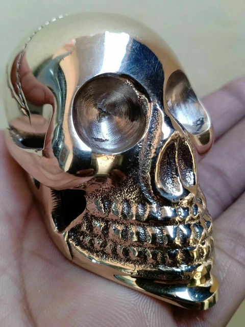 Golden Brass Victorian Skull head Handle for Shaft Walking Stick Cane Solid gift