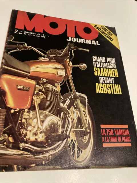 Magazine Moto Journal N° 67 1972 Yamaha GP Allemagne Suzuki GT550 foire Paris