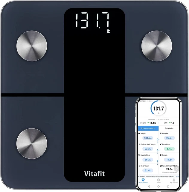 Escalas inteligentes Vitafit para peso corporal y grasa, pesaje profesional desde 2001,