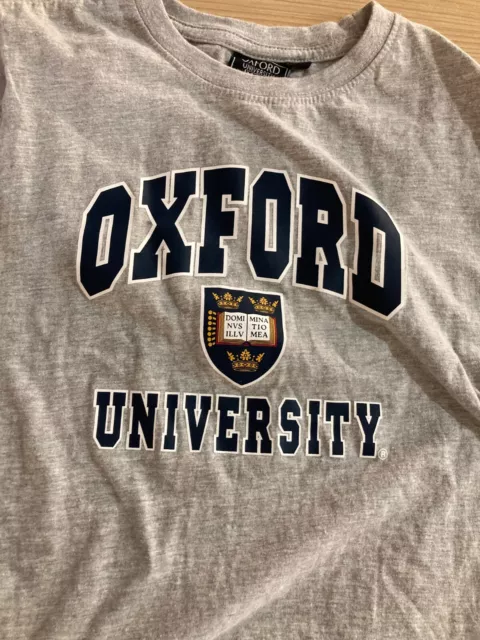 Oxford University T Shirt Kids 7/8 Light Gray Short Sleeve 100% Cotton VGUC 2