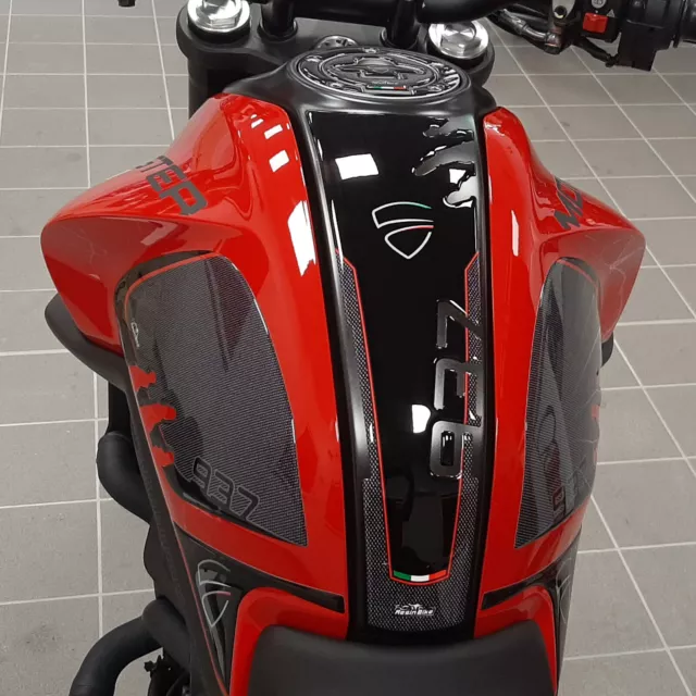 Autocollants Tankpad Moto 3D Résine compatible avec Ducati Monster 937 2021