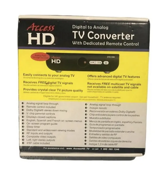 Access HD Digital To Analog TV Converter With Remote Control. Model DTA1080D