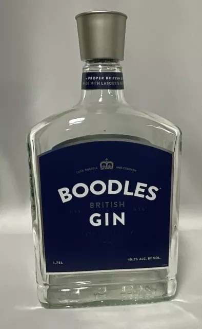 Rare Boodles British Gin 1.75 L Empty Liquor Bottle