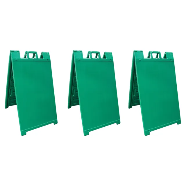 Plasticade Signicade A-Frame Portable Folding Sidewalk Sign, Green (3 Pack)