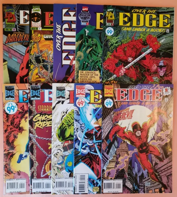 Over The Edge #1-10 Complete Set ~ Vf 1995 Marvel Comics ~ Robert E. Brown Art