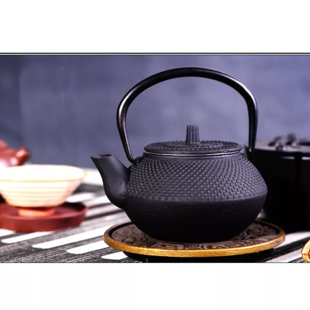 1-5PCS 300ml Japanese Style Teapot Cast Iron Kettle Tetsubin Black Tea Pot Case 3