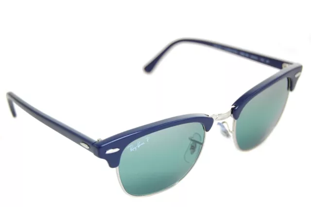 RAY-BAN CLUBMASTER CROMA POLARIZZATA RB3016 1366G6 49mm SPECCHIO UOMO ARGENTO BLU