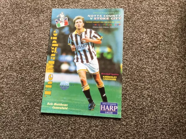 NOTTS COUNTY V STOKE CITY ANGLO ITALIAN CUP FINAL 1st LEG 1995