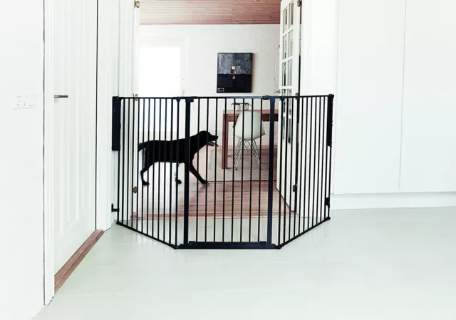 Babydan Scandinavian Extra Tall Flexible Pet and Dog Gate 90-223cms Black 2