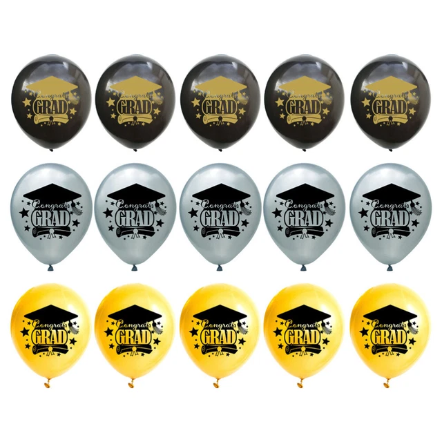 12 Palloncini In Lattice Per Laurea 2025 - Nero E Oro 30,5 Cm, Con Scritte 'Happy Graduation' E 'I'm Done'