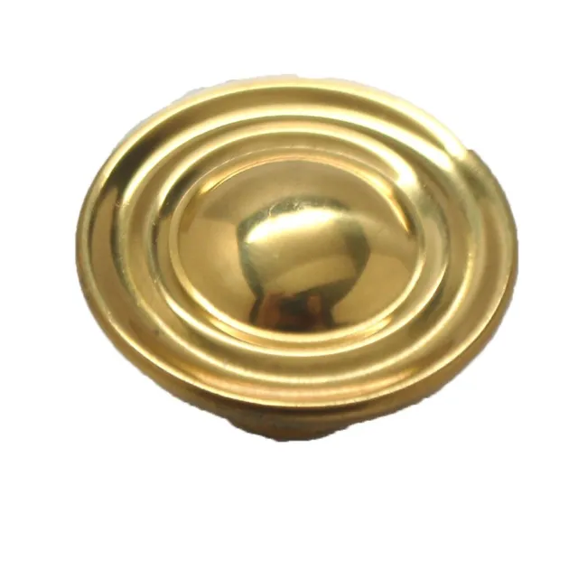 BELWITH Restoration Brass 1-1/2" Round Ringed Cabinet Knob Pull P716-UB Hollow