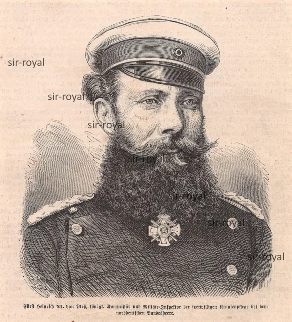 Hans Heinrich XI. - Graf von Hochberg - Fürst von Pleß - Militär - 1871 ~14x15cm
