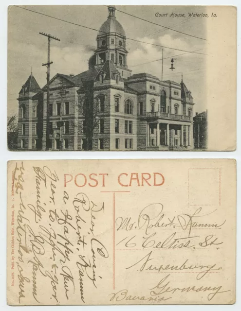 111689 - Waterloo, Iowa - Court House - Old Postcard