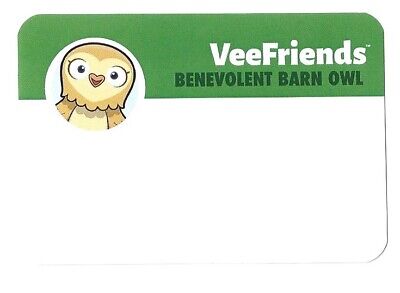 2022 Gary Vee Veefriends Veecon Name Tag Sticker Badge Benevolent Barn Owl Mint