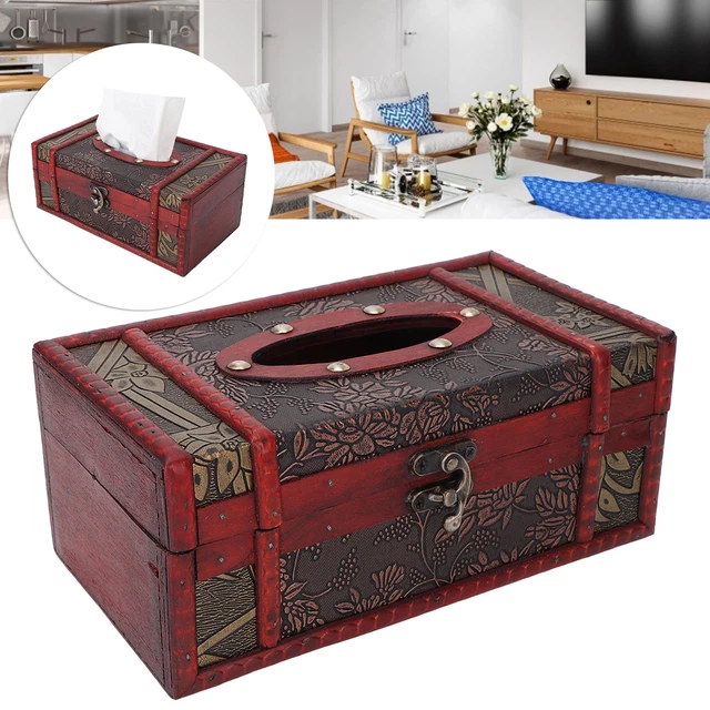 Napkin Storage Box Delicate Photography Props Solid Sturdy Retro Tissue Box Tea